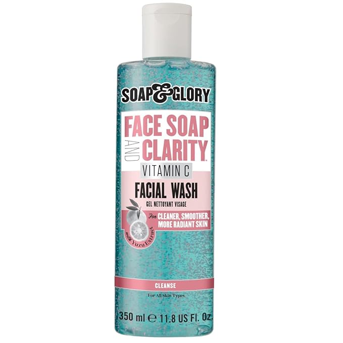 Soap & Glory Vitamin C Brightening Facial Cleanser - 3 in 1 Foaming Face Wash, Makeup Remover & Facial Exfoliant - Deeply Cleanses, Purifies & Hydrates for Radiant, Smooth Skin (11.8 fl oz)