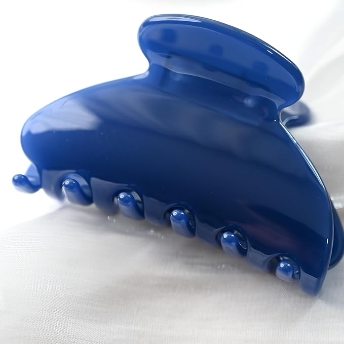 Handmade Celluloid Acetate French Design Barrettes Tortoise Shell Claws Hair Claw Luxury Fashion Accessories Hair Clip for Women (dark blue)