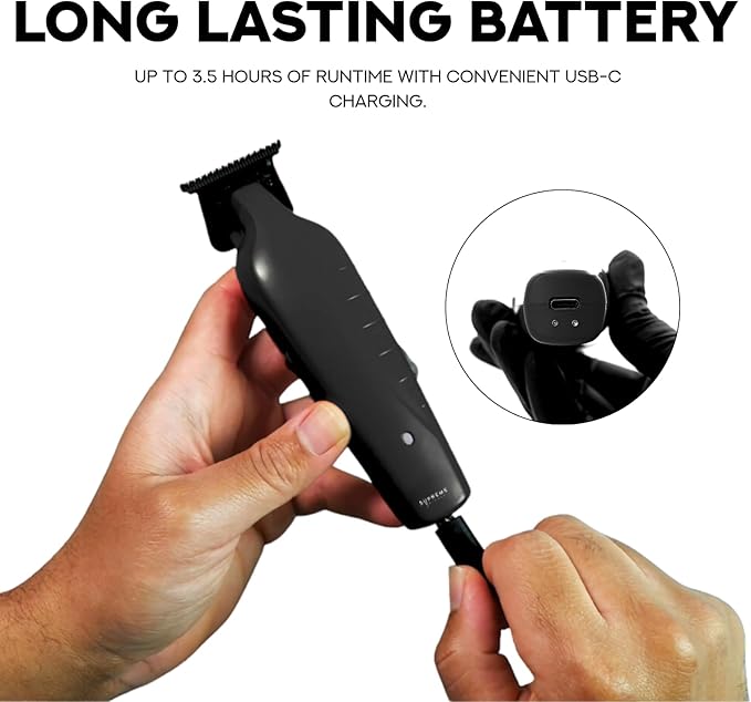 Supreme Trimmer Vader ST3778 – Professional Cordless Barber Liner | 210 Min Runtime, 7000 RPM Motor, Zero Gap DLC T-Blade, USB-C Fast Charging | Beard, Hair & Body