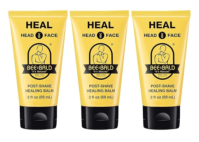 Bee Bald HEAL Aftershave for Men Healing Balm, Immediately Calms & Soothes Damaged Skin, Treats Bumps, Redness, Razor Burn & Other Shaving Irritations, 2 fl oz (Pack of 3)
