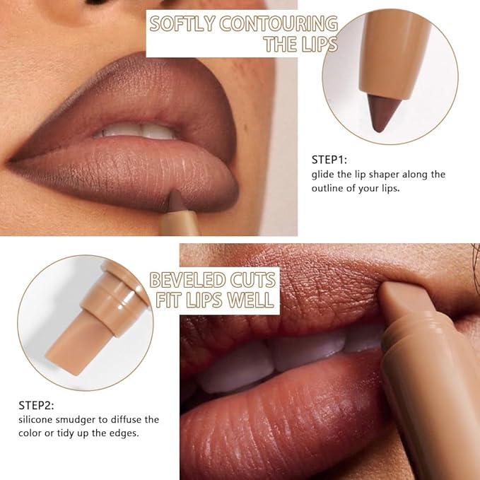 Matte Crayon Lip Liner Pencil, Deep Green Lip Liners Lipstick For Women Halloween Birthday Party Wear, Plump Creamy Formula With Silicone Smudger for Define Contours & Sculpting Lip
