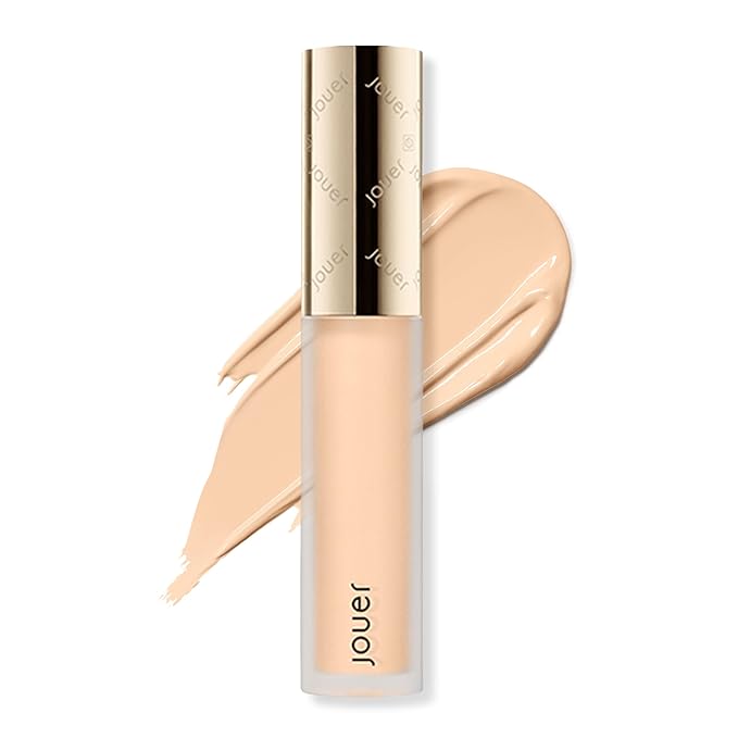 Jouer Essential High Coverage Liquid Concealer - Brightening Concealer - Color Corrector for Under Eye Dark Circles, Spot Coverage, and Eye Primer - Soft Matte Finish, CremeCafe