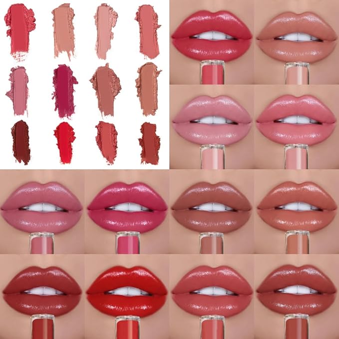 12 Color Cream Lip Gloss, Upgraded Waterproof Long-Lasting Moisturizing Natural Jelly Lipstick for Women, Non-Stick to Cup (#01, 1pack)