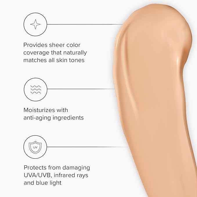 Healthy Skin Lab Protect Tinted Moisturizer & Mineral Sunscreen SPF 50, Anti-Aging, Lightweight Makeup With Broad Spectrum UV Protection + Hyaluronic Acid, Dermatologist-Tested, All Skin Types, 1.8 oz