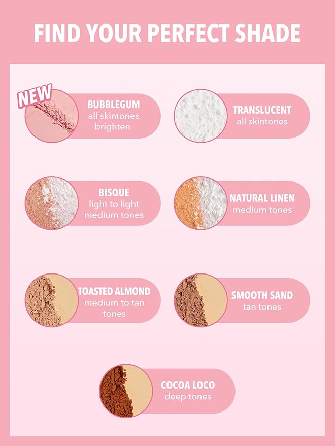 SHEGLAM Insta-Ready Face Powder Loose Under Eye Setting Powder-Bubblegum