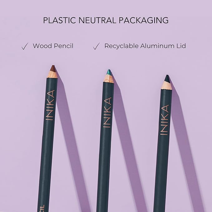 INIKA Organic Hypoallergenic Vegan Eye Pencil | Long-Lasting, Water-Resistant Makeup, Richly Pigmented, Vit E + Coconut Oil, Gentle for Sensitive Eyes, Cruelty-Free & Sustainable Packaging. BLACK