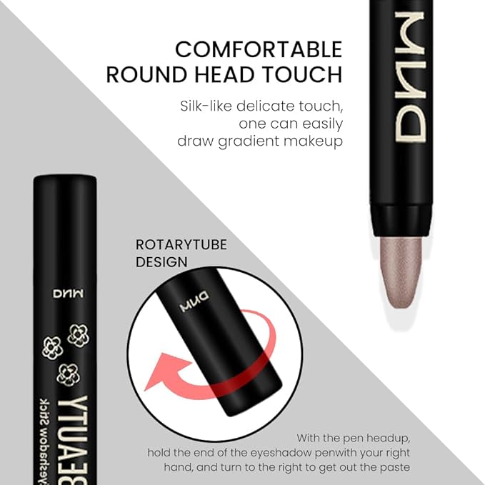 evpct 2Pcs Cream Eye Shadow Brightener Sticks Set for Eyes, Caramel Matte Pencil Eye shadow Applicator Stick Pen Palette Makeup Waterproof sombras en crema para ojos 19 + 22