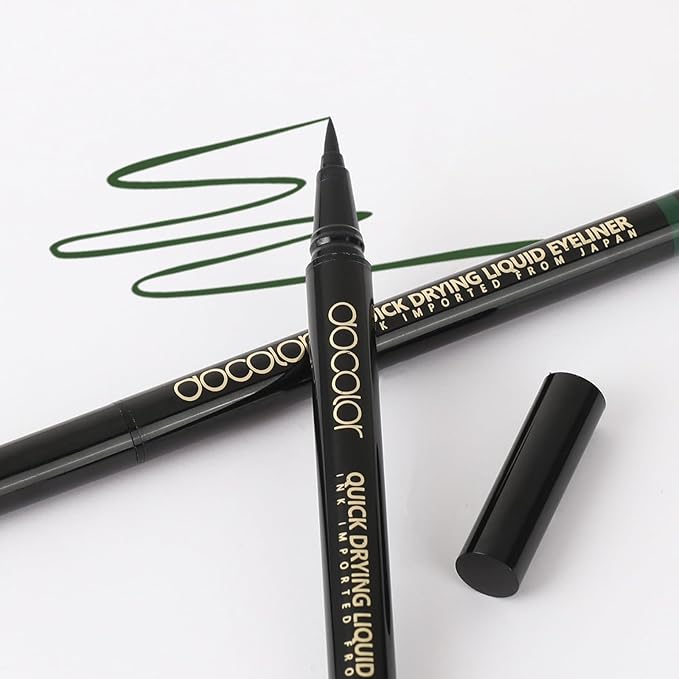 docolor Waterproof Eyeliner Pen Super Slim Liquid Eyeliner Eye Liner Gel (Green)