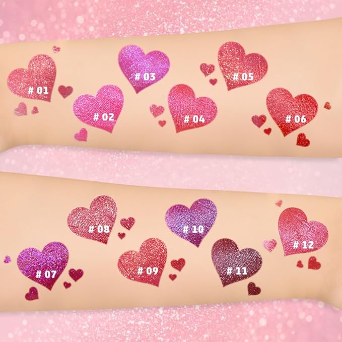 AMY'S DIARY Purple Sparkle Liquid Lipstick, Shimmer Metallic Lip Gloss, Long-Lasting Waterproof Lip Color, High Shine Sparkle Makeup,Lip makeup for woman (10#)
