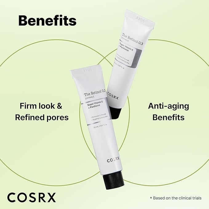COSRX Retinol 0.3% Cream, 0.67 Oz, Anti-aging Eye & Neck Cream with Retinoid Treatment to Firm Skin, Reduce Wrinkles, Fine Lines, Signs of Aging, Gentle Daily Korean Skin Care, Stocking Stuffers