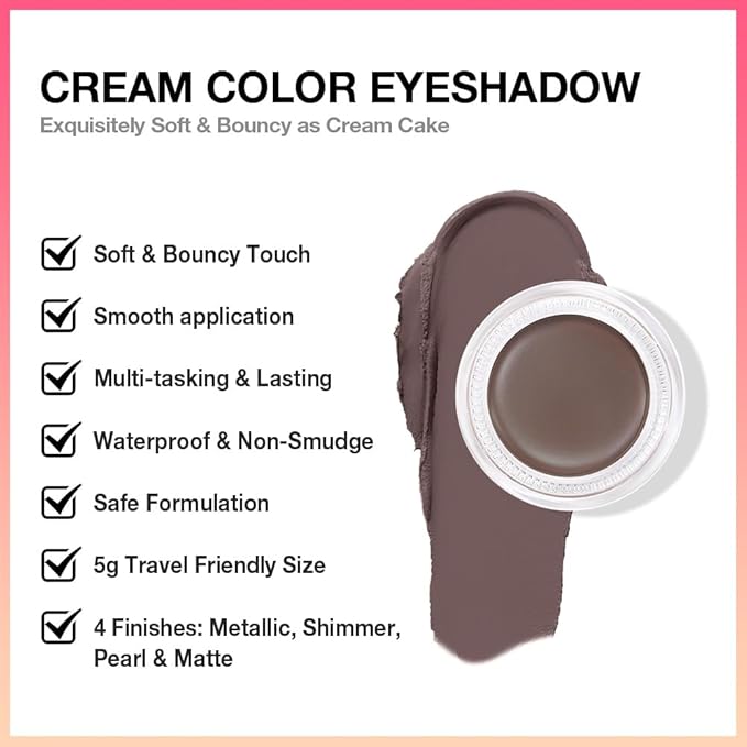 Single Cream Chocolate Matte Eyeshadow Palette Makeup, Natural Single Mini Instant Holographic Eyeshadow For Women, Sombras Crema Para Ojos, Talc, Paraben & Cruelty Free, 720