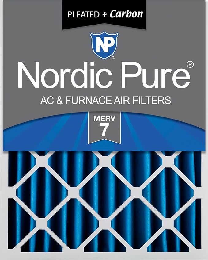 Nordic Pure 16x24x4 Pleated Air Filters MERV 7 Plus Carbon 1 Pack by NordicPure