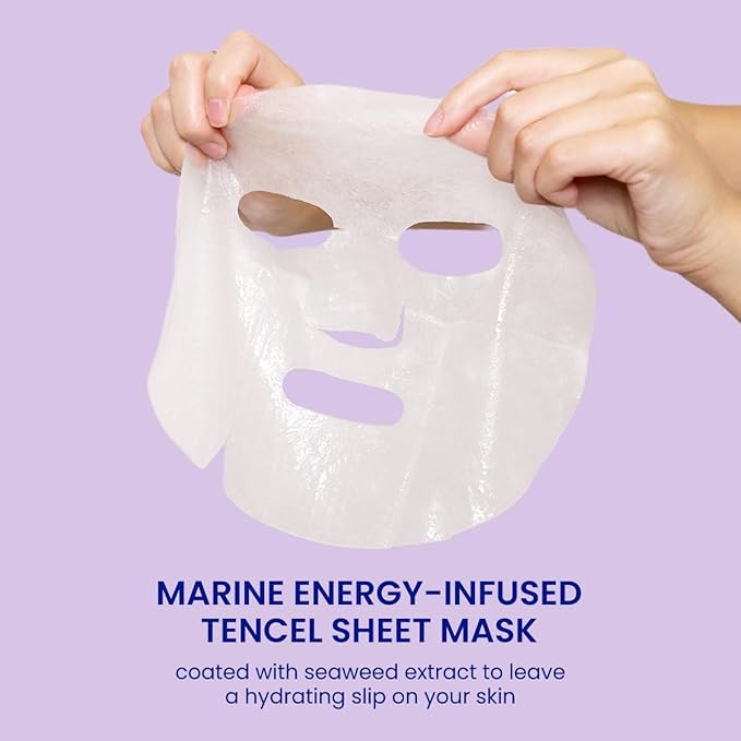 FACETORY K Beauty Face Mask Skin Care - SEA THE RADIANCE PLUMPING Sheet Mask with Peptides & Seaweed Extract | Hydrates, Firms, Rejuvenates (5 Pack)