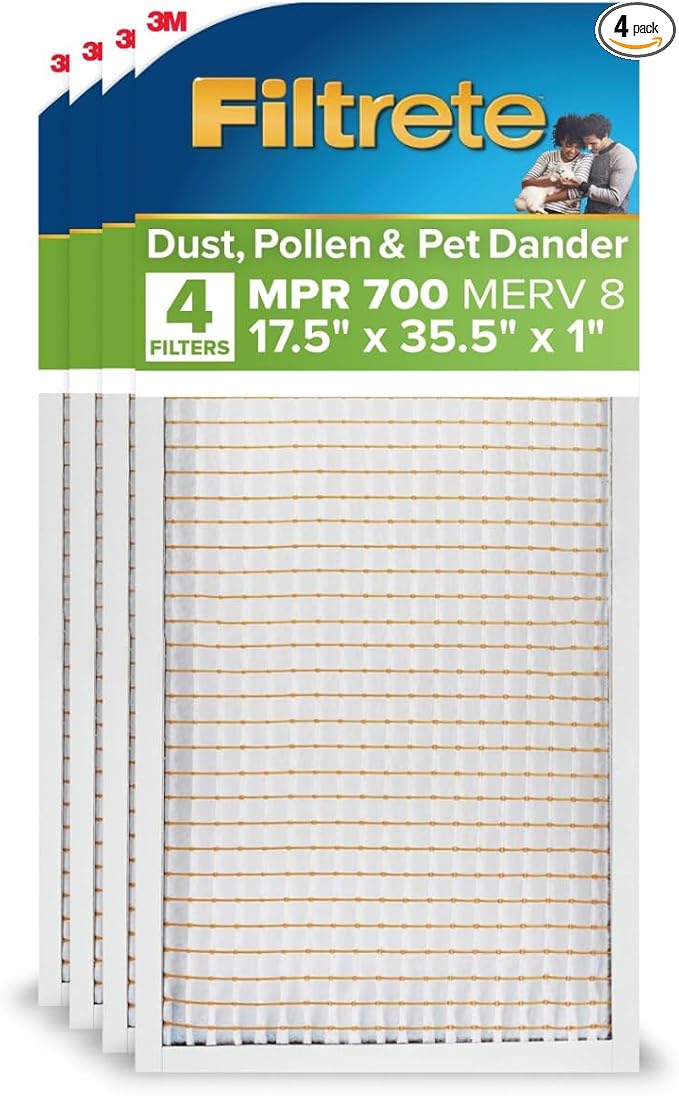Filtrete 17.5x35.5x1 AC Furnace Air Filter, MERV 8, MPR 700, Tough on Pollen by Filtrete