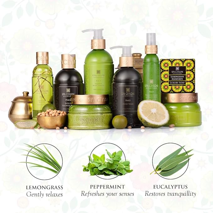 SPA CEYLON Peace Relaxing Body and Pillow Mist, Herbal Skin Care Spray with Lemongrass, Lavender and Peppermint, Hydrating & Calming, Vegan & Cruelty-Free