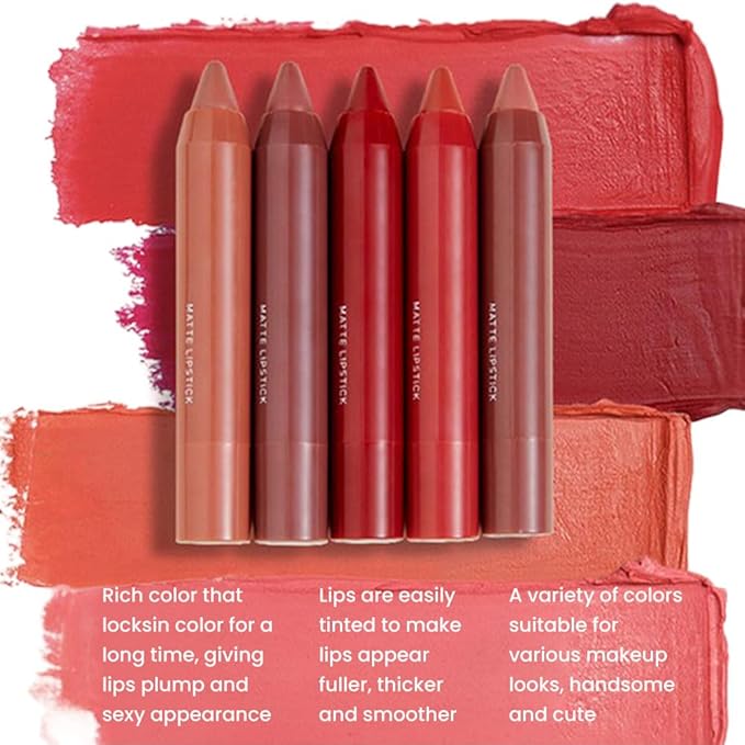 BINGBRUSH Crayon Matte Longwear Lipstick Pack Set,Moisture Smooth Color Stick Ultimate Lip Crayon for Makeup Collection - Waterproof Velvet Lipgloss (03#, 1 Count (Pack of 1))