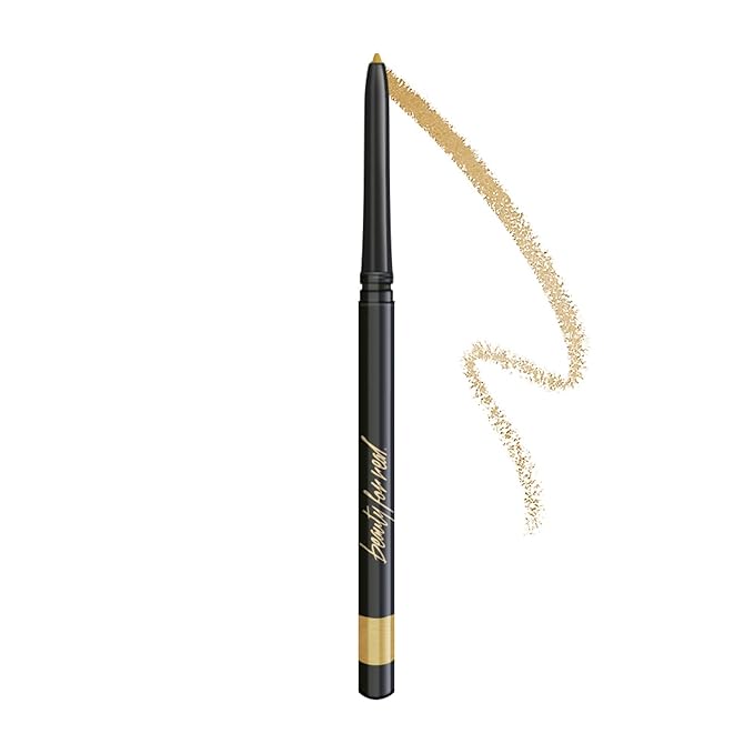 Beauty For Real I-Line 24-7 Eyeliner, 24 Karat - Metallic Gold - Long-Wearing, Waterproof Gel Formula - Safe for Sensitive Eyes & Contact Lens Wearers - 0.01 oz