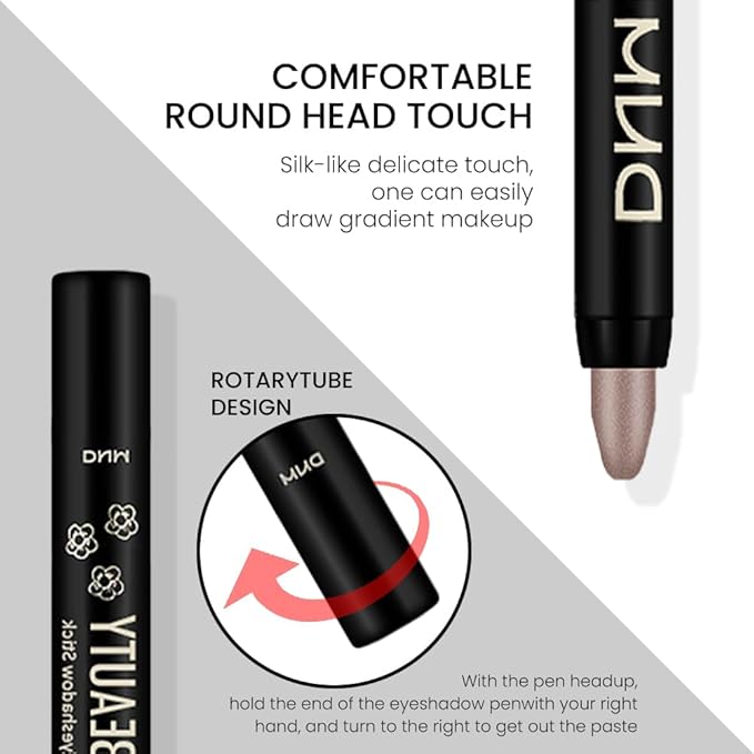evpct Taupe Shimmer Cream Eye Shadow Brightener Sticks Set for Eyes, Taupe Shimmery Matte Pencil Eye shadow Applicator Stick Pen Palette Makeup Waterproof sombras en crema para ojos 19#