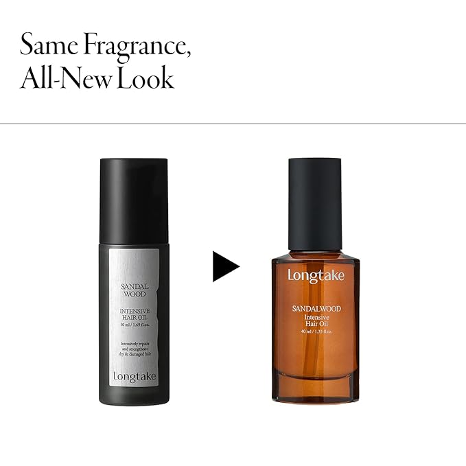 Sandalwood Intensive Perfume Hair Oil 1.35 Fl Oz, 40MLㅣHeat ProtectionㅣAnti-frizzㅣSplit end repairㅣ For all types
