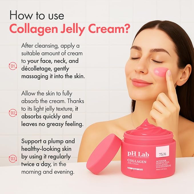 Collagen Jelly Cream, Boosts Skin Elasticity, Provides Glowing, Hydrating and Plump with Salmon DNA, 1.69 Fl Oz
