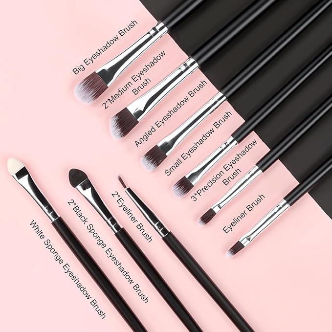 Makeup Brush Set, SOLVE 32 Pieces Professional Makeup Brushes Wooden Handle Cosmetics Brushes Foundation Concealer Powder Face Eye Make up Brushes Kit, Black