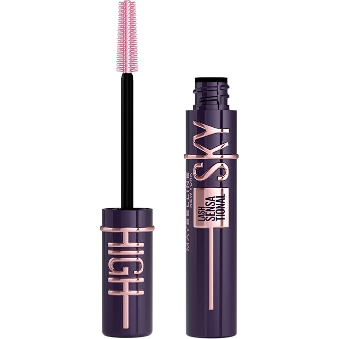 Maybelline Lash Sensational Sky High Washable Mascara, Volumizing, Lengthening, Defining, Curling, Multiplying, Buildable Mascara Make Up Formula, Plum Twilight, 1 Count