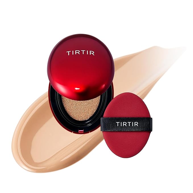 [*Mini Size*] TIRTIR Mask Fit Red Cushion Foundation | Full coverage, Weightless, Skin fit, Satin Glow Finish, Korean Makeup BB Foundation, beauty, Tattoo cover up, Buildable (#25N Mocha, 0.15 Fl Oz)