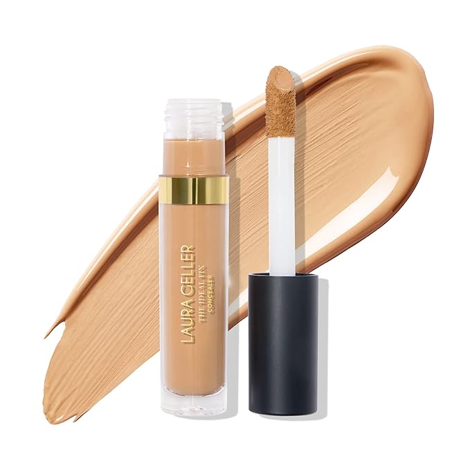 LAURA GELLER NEW YORK The Ideal Fix Concealer - Medium - Buildable Medium to Full Coverage Liquid Concealer - Covers Under Eye Dark Circles & Blemishes - Long-Lasting