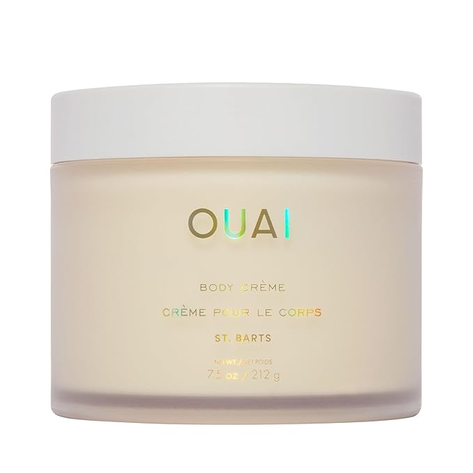 OUAI Body Cream, St. Barts - Hydrating Whipped Body Cream with Cupuaçu Butter, Coconut Oil and Squalane - Softens Skin and Delivers Healthy-Looking Glow - Sulfate-Free Skin Care (7.5 Oz)