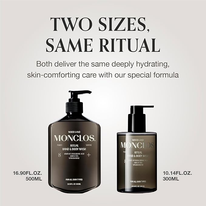 Ritual Hand & Body Wash (16.9 fl oz) - Hydrating pH-Balanced Body Cleanser with Olive Oil, 8-Complex Hyaluronic Acid, and Ceramides for Smooth and Comfortable Skin