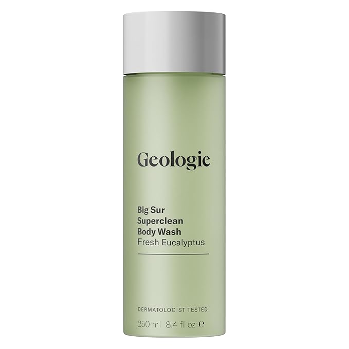 Geologie Big Sur Fresh Eucalyptus Superclean Body Wash | Deep Cleansing Fresh Eucalyptus Shower Gel for Men & Women | All-Natural Clean & Hydrating Derm-Grade Formula | 8.4 fl oz Bottle