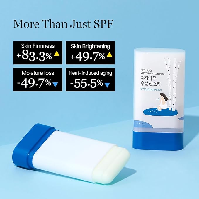 ROUND LAB Birch Juice Moisturizing Sun Stick SPF 50 | Korean Sunscreen Stick for face and body, No White Cast, Outdoor & Travel-Friendly 0.67oz