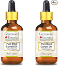 Greenwood Essential Pure Black Currant Oil (Ribes nigrum) with Glass Dropper Cold Pressed (Pack of Two) 100ml X 2 (6.76 oz)