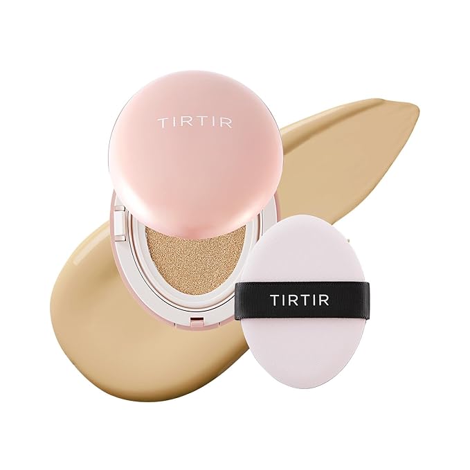 [*Mini Size*] TIRTIR All Cover Pink Cushion | Korean Cushion Foundation, (#24W Soft Beige, 0.15 Fl Oz)