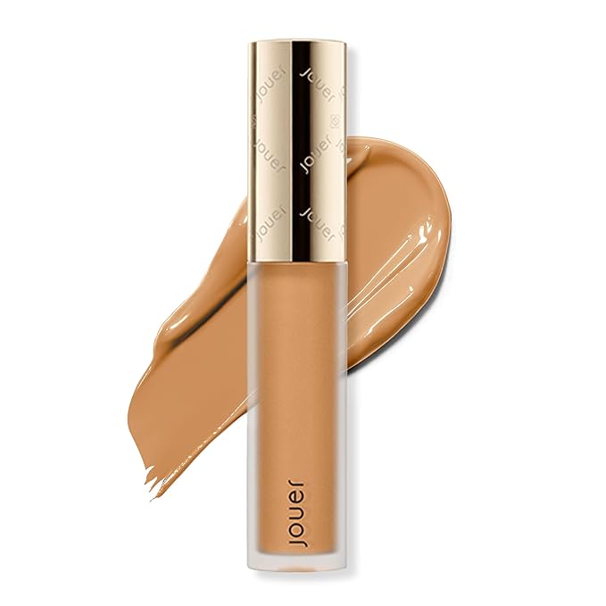 Jouer Essential High Coverage Liquid Concealer - Brightening Concealer - Color Corrector for Under Eye Dark Circles, Spot Coverage, and Eye Primer - Soft Matte Finish, DulceDeLeche