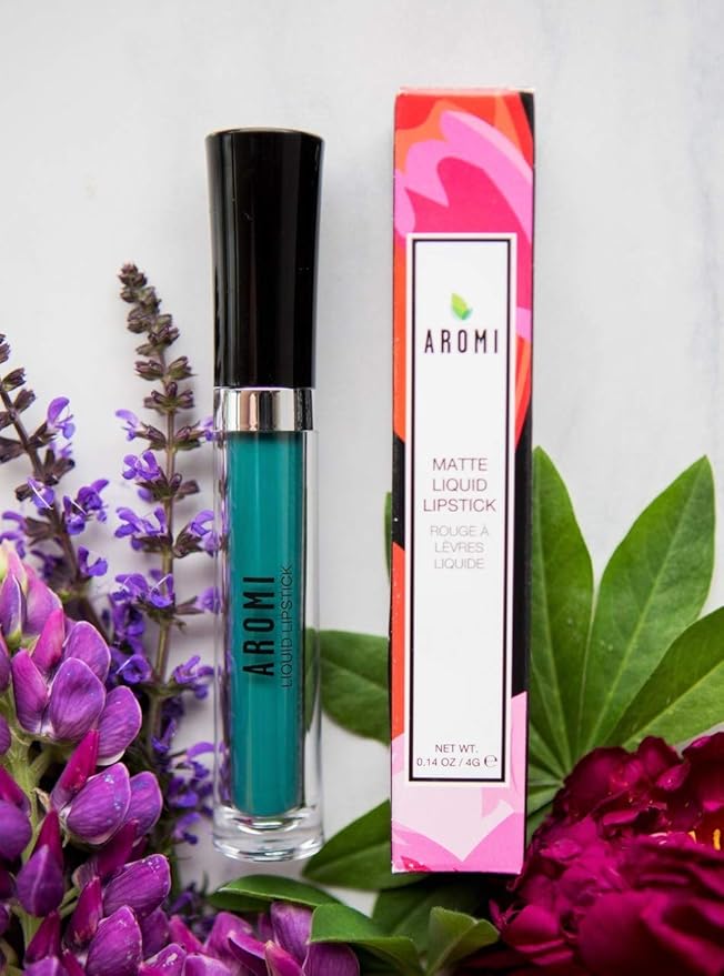Aromi Teal Matte Liquid Lipstick - Turquoise, Blue Green Lip Color, Vegan and Cruelty-free Makeup, Waterproof, Long-lasting (Mermaid Vibes)
