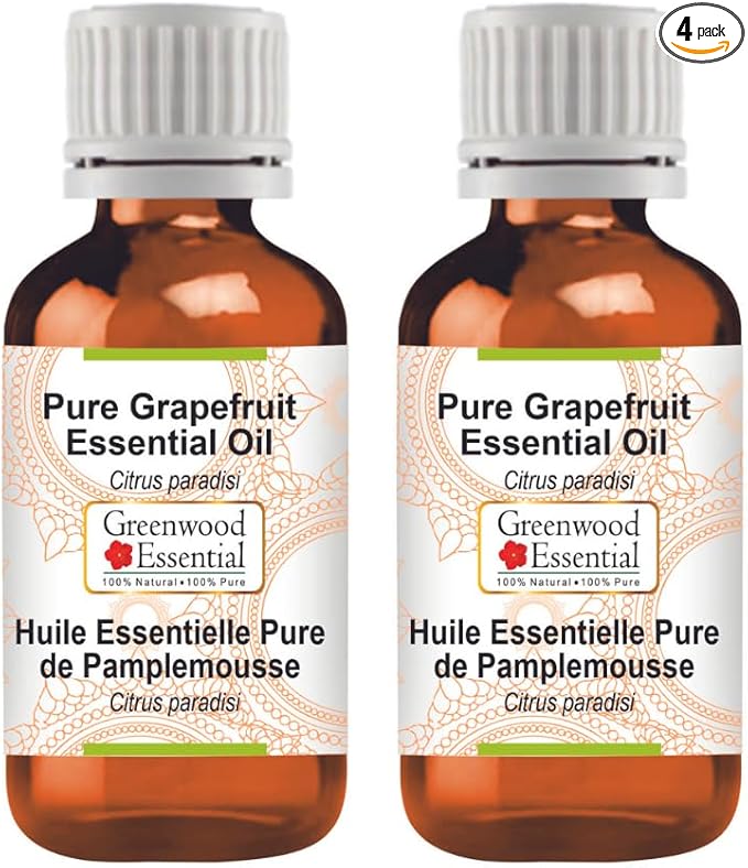 Greenwood Essential Pure Grapefruit Essential Oil (Citrus paradisi) Steam Distilled (Pack of Two) 100ml X 2 (6.76 oz)