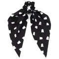 Halloween Hair Ties for Women Girls Soft Fall Ghosts Hair Scrunchies Spooky Black White Hair Tie Ribbon Hair Bows Ponytail Holder Hair Accessories