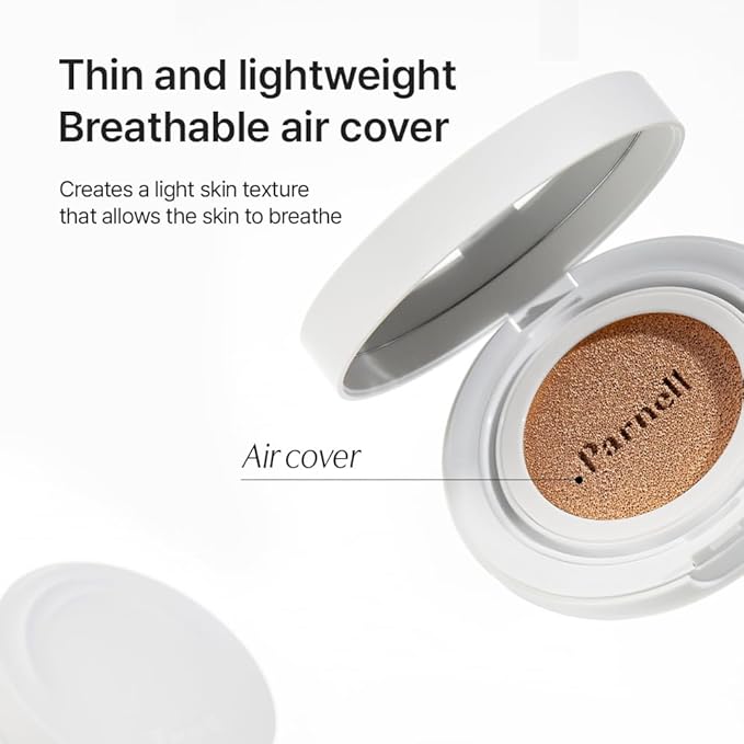 Parnell Cicamanu Serum Cushion - Moisturizing Foundation for Soothing, Coverage, Glass Skin and Lightweight for Sensitive and Dry Skin Pearl Skin (0.52 Fl Oz) (33W)