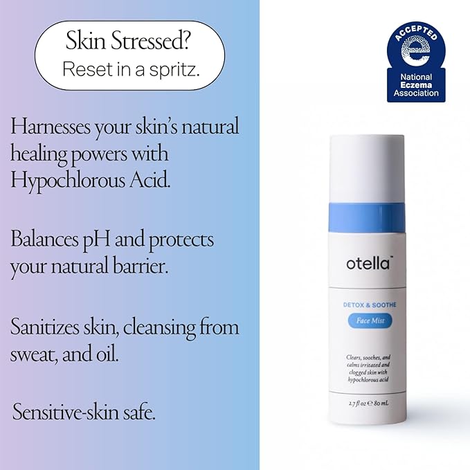 Detox & Soothe Face Mist with Hypochlorous Acid | Reduces Redness & Breakouts | pH Balance & Skin Cleansing for Active Lifestyles | TSA Approved, 2.7 oz | Clean Ingredients