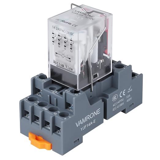 Electromagnetic Power Relay, 14-Pin 5 AMP 12V AC Relay Coil by VAMRONE