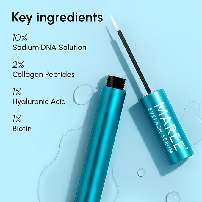 MAREE Eyelash Serum To Grow Lashes & Brows 2 Pack - Eye Lash Serum for Eyelash Growth Without Prostaglandin - Rapid Enhancing Lash Growth Eyebrow Boost Oil - Sérum De Pestañas Suero Para Pestañas