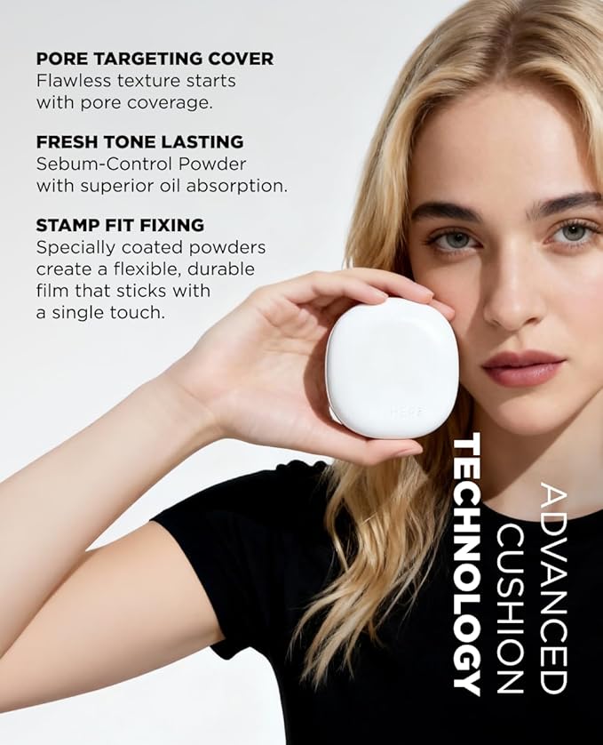 EITHER& Glow Pixel Cushion Foundation, Natural Coverage, Glow Finish – Up to 100 Hours, Moisturizing and Hydrating, Korean Beauty (#25P Honey, 12g)