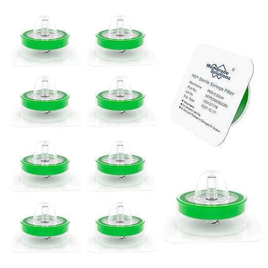 Membrane Solutions 100 Pack Syringe Filter Sterile PES Hydrophilic Filtration by MembraneSolutions