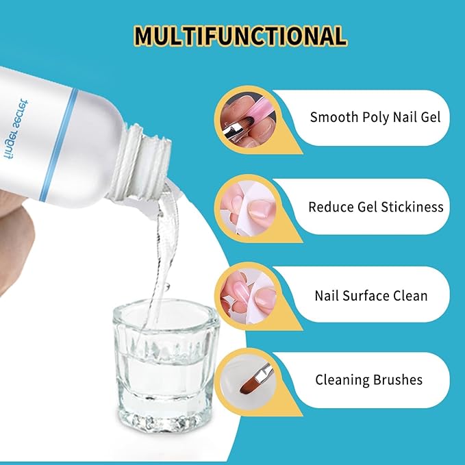 Poly Gel Slip Solution 8 oz,Nail Cleaner For Builder Gel Nails Cleanser,2PCS Poly Nail Slip Solutions for Nails