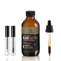 CARAWAY Jamaican Black Castor Oil for Hair Growth, Eyelashes & Eyebrows | Organic, Cold-Pressed & Unrefined | Deep Moisturizing Oil for Skin, Face & Scalp | Glass Bottle + Mascara Kit – 4 oz / 118 ml