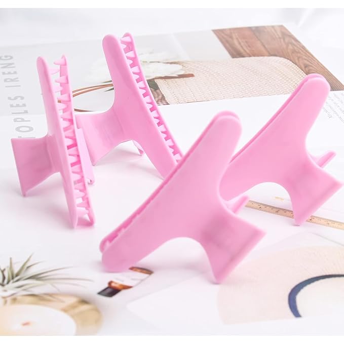 Ondder 48 Pcs Pink Butterfly Hair Clips for Styling and Sectioning - Pro Claws Clamps for Cutting, Coloring - Hair Accessories for Women Girls