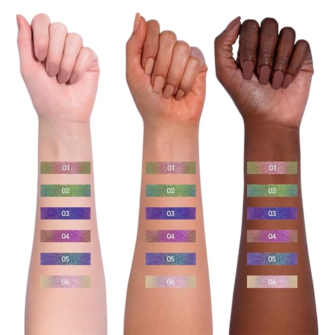 evpct Chameleon Duo Chrome Liquid Eyeliner, Iridescent Pink Glitter Metallic Shimmer Liquid Eyeliner, Multichrome Color Shift, Long Lasting Waterproof Eye Liner Eyeshadow Pencil Face Glitter Makeup