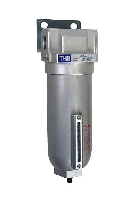 1/2" NPT Industrial Particulate Filter, Removes Water, Debris from Compressed - Image 2