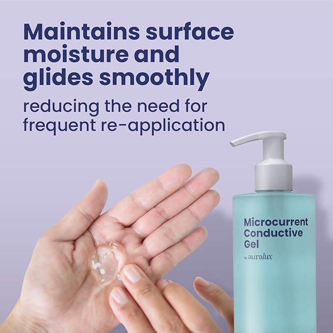 10oz Conductive Gel For Microcurrent Devices - Collagen Peptides & Hyaluronic Acid Boost Skin Radiance - Locks in Moisture for 24 Hours